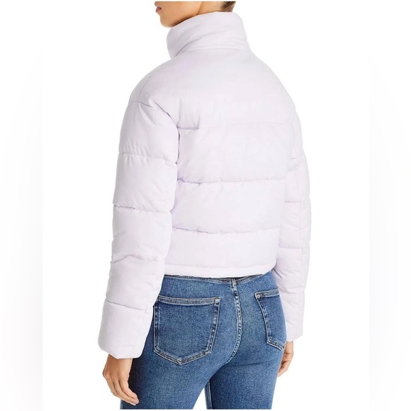 AQUA Quilted Cropped Puffer Jacket in Lilac, Size S New w/Tag Retail $168 - Picture 2 of 8